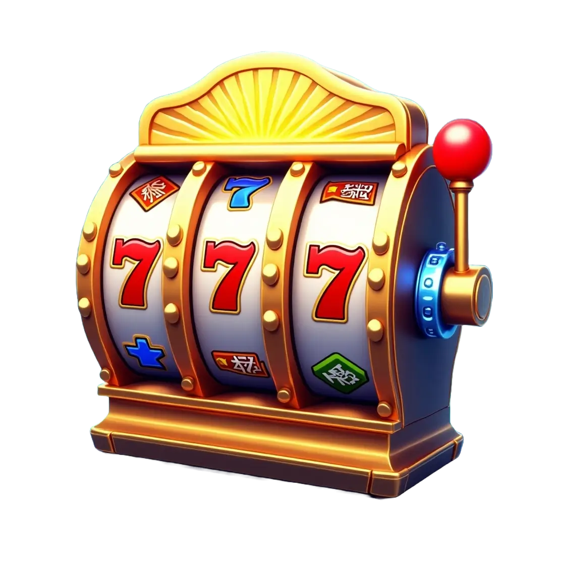 Ilustracja animowanego żółtego automatu z jackpotem