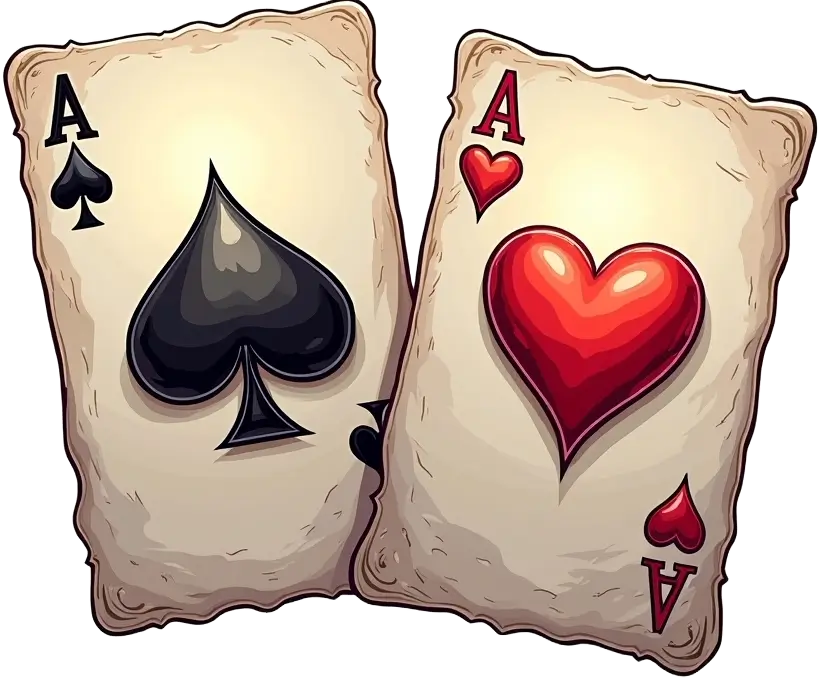 Ilustracja animowanej pary kart do gry w bakarata